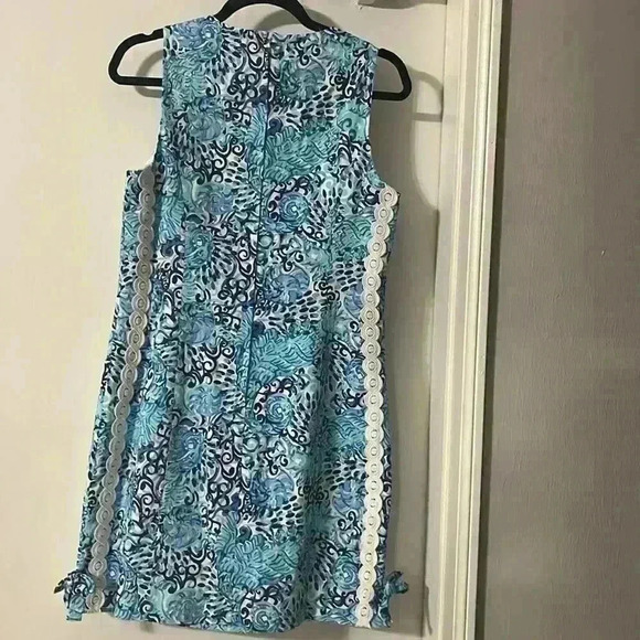Lilly Pulitzer NWOT Mila Stretch Shift Dress Light Aqua Spritz Size 6 - Picture 8 of 13